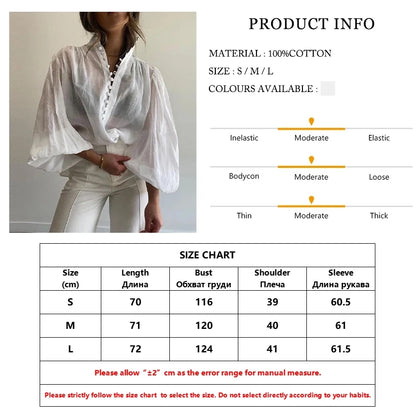 Clacive Fashion White Cotton Woman Blouse 2024 Elegant Stand Collar Puff Sleeve Shirts Casaul Classic Blusa Tops Female Clothing